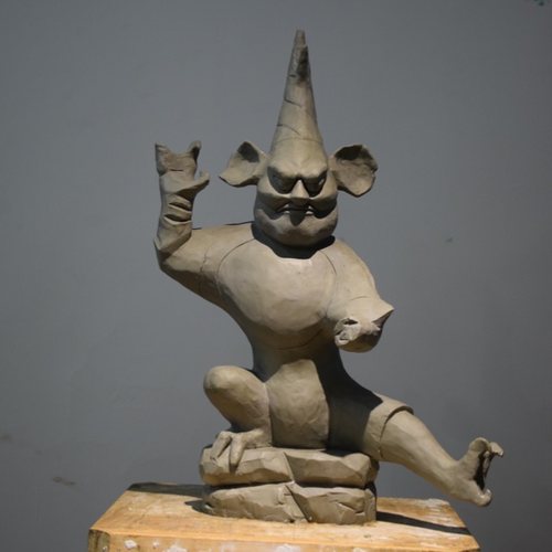 彩绘镇墓兽（临摹）